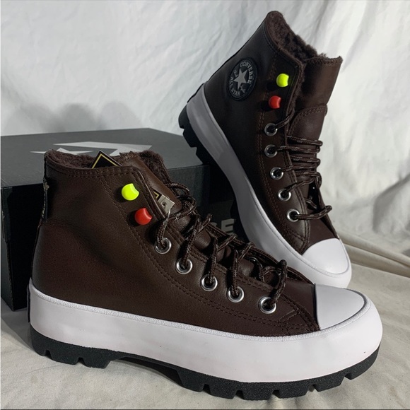 Converse CTAS Lugged Winter Hi Goretex Boots Brown Black White Shoes Womans 5.5 - Picture 3 of 6